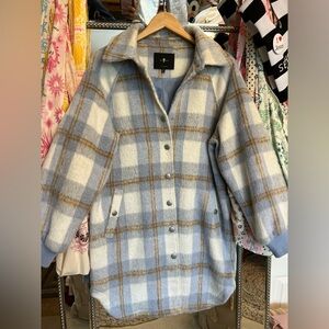 7 For All Mankind Plaid Teddy Coat